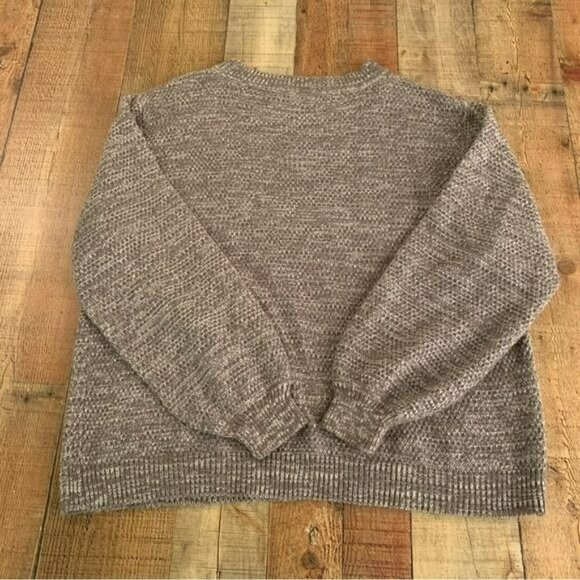 Zenana womens Gray knit crewneck sweater with balloon sleeves -xl - Picture 5 of 6